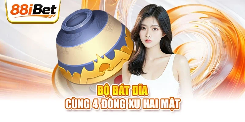 Bộ bát đĩa cùng 4 đồng xu hai mặt